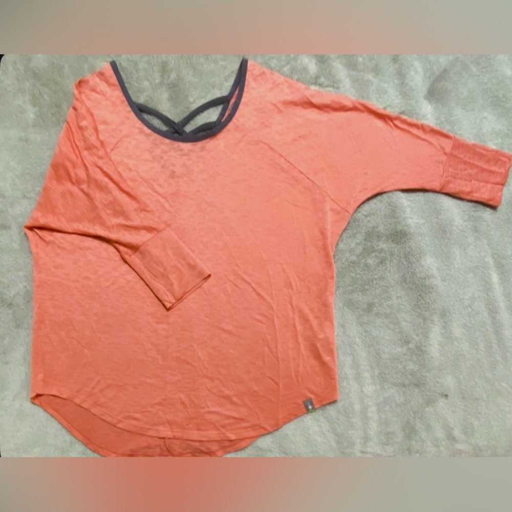 Smartwool Women's Top in Coral and Charcoal